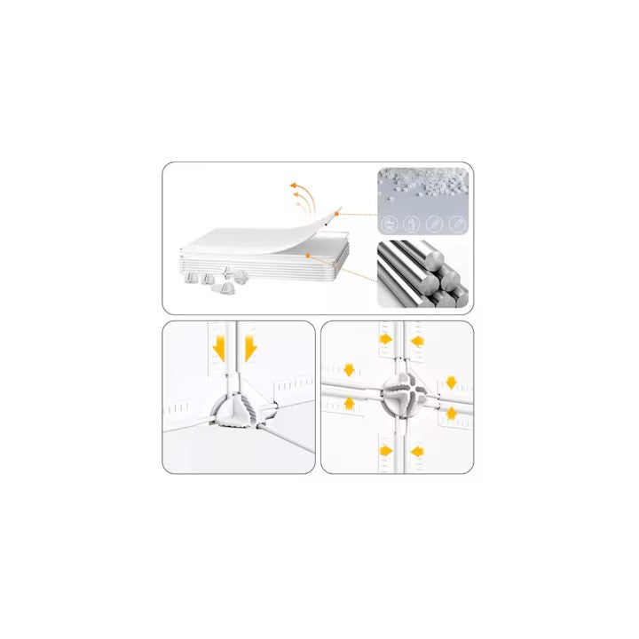 Dulap modular pentru copii, AT PERFORMANCE®, 12 rafturi, durabil, 110X37X147 cm, crem simplu